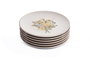 Hermia Juego de 6 Platos para Postre de Porcelana, 21x21 cm, Apto Lavavajillas y Microondas